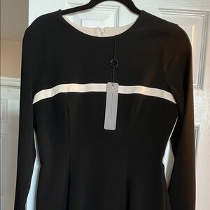 Black halo color block dress